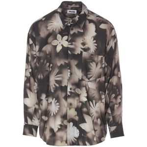 Magliano, Heren, Overhemden, Grijs, Maat: S Viscose,