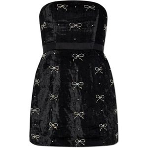 Loveshackfancy, Dames, Jurken, Zwart, Maat: 3XS Nylon,