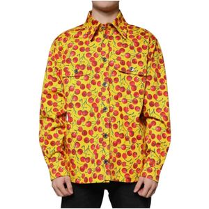 Dolce & Gabbana, Heren, Overhemden, Geel, Maat: 2XL Katoen,