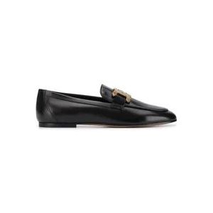 Tod's Zwarte platte schoenen met kettinglink , Black , Dames , Maat: 36 EU