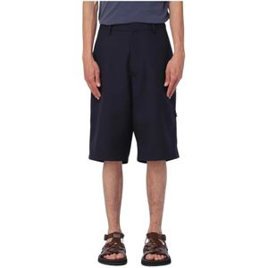 Lardini, Heren, Korte broeken, Blauw, Maat: S Leer,