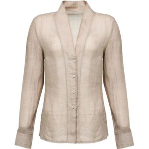 Vsp, Dames, Blouses & Shirts, Beige, Maat: XS Katoen,