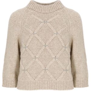 Peserico, Dames, Truien, Beige, Maat: S Wol,