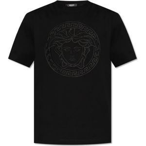 Versace, Heren, Tops, Zwart, Maat: S Katoen,