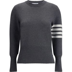 Thom Browne, Dames, Truien, Grijs, Maat: XS Wol,