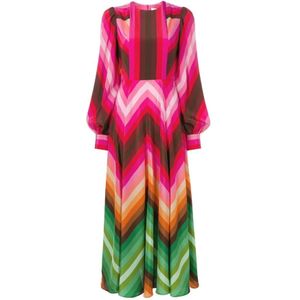 Valentino, Dames, Jurken, Veelkleurig, Maat: L Zijde,