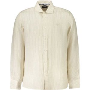 North Sails, Heren, Overhemden, Beige, Maat: S Linnen,