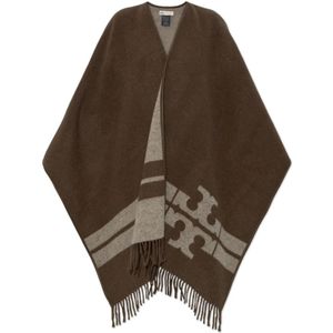 Tory Burch, Dames, Jassen, Bruin, Maat: ONE Size Wol,