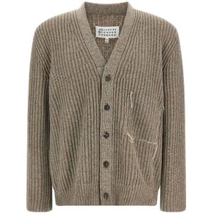 Maison Margiela, Heren, Truien, Grijs, Maat: XS Wol,