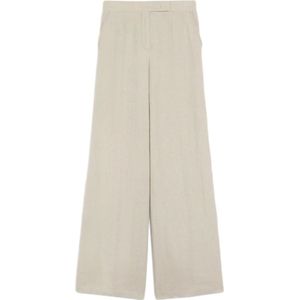 Max Mara, Dames, Broeken, Beige, Maat: S Linnen,