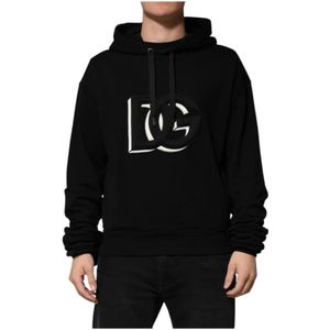 Dolce & Gabbana, Heren, Sweatshirts & Hoodies, Zwart, Maat: S Katoen,