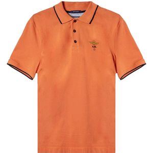 Aeronautica Militare, Heren, Tops, Oranje, Maat: 2XL Katoen,