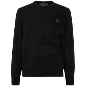 Philipp Plein, Heren, Truien, Zwart, Maat: 3XL Katoen,