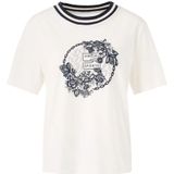 Marc Cain - Jersey Shirt - Wit - Dames - Met Print en Hotfix-stenen