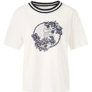 Marc Cain - Jersey Shirt - Wit - Dames - Met Print en Hotfix-stenen
