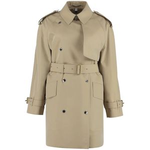 Burberry, Dames, Mantels, Beige, Maat: 2XS Katoen,