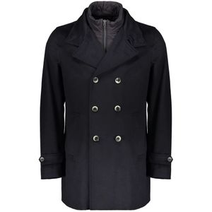 Herno, Heren, Mantels, Zwart, Maat: L Wol,