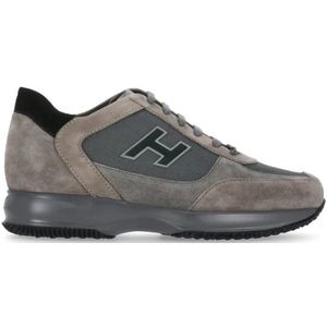 Hogan Bruine Sneakers met Tech Fabric , Brown , Heren , Maat: 42 1/2 EU