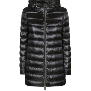 Herno, Dames, Jassen, Zwart, Maat: 3XL Nylon,