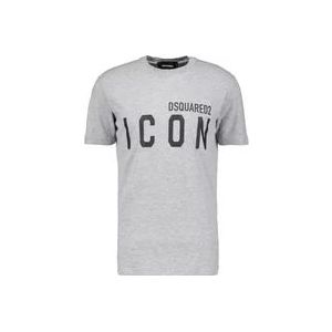 Dsquared2 Regular Fit Grijze T-Shirt , Gray , Heren , Maat: M