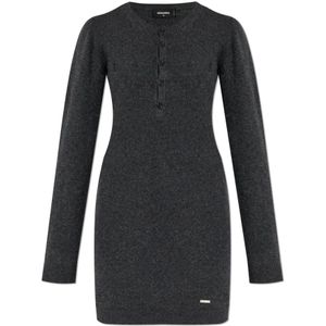 Dsquared2, Dames, Jurken, Grijs, Maat: S Wol,