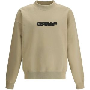 Off White, Heren, Sweatshirts & Hoodies, Beige, Maat: M Katoen,
