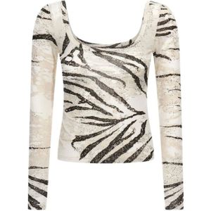Roberto Cavalli, Dames, Tops, Beige, Maat: S Viscose,