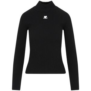 Courrèges, Dames, Truien, Zwart, Maat: L Viscose,