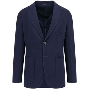 Giorgio Armani, Heren, Jassen, Blauw, Maat: L Wol,