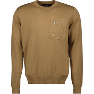 Fendi, Heren, Truien, Bruin, Maat: L Wol,