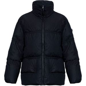 Moncler, unisex, Jassen, Blauw, Maat: S Katoen,