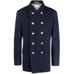 Brunello Cucinelli, Heren, Jassen, Blauw, Maat: L Wol,
