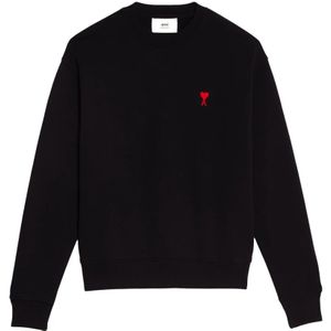 Ami Paris, Heren, Sweatshirts & Hoodies, Zwart, Maat: L Katoen,