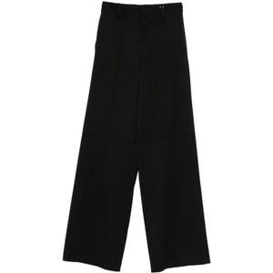 MM6 Maison Margiela, Dames, Broeken, Zwart, Maat: S Wol,