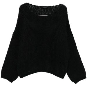 Roberto Collina, Dames, Truien, Zwart, Maat: S