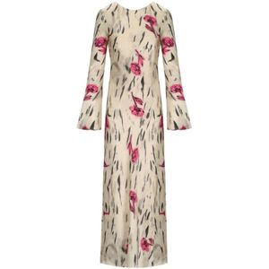 Ganni, Dames, Jurken, Veelkleurig, Maat: XS Satijn,