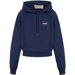 Marni, Dames, Sweatshirts & Hoodies, Blauw, Maat: XS