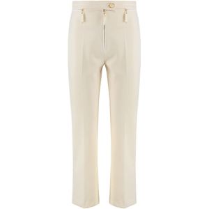 Elisabetta Franchi, Dames, Broeken, Beige, Maat: S