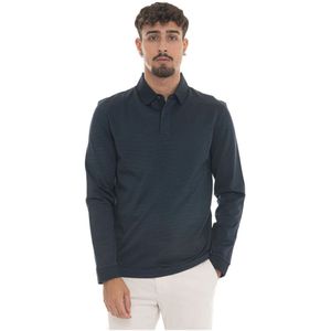 Hugo, Heren, Tops, Blauw, Maat: L Katoen,