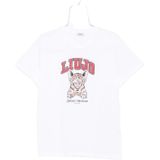 Liu Jo - T-shirt - Wit - Ronde Hals - Katoen - Motiefprint - Kwartmouw