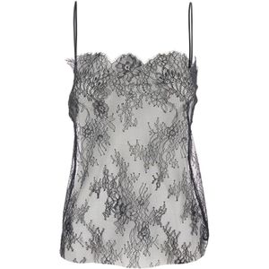 Alberta Ferretti, Dames, Tops, Zwart, Maat: S Polyamide,