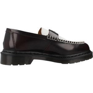 Dr. Martens Penton Hart Tweekleurig Rub-Off Leren Loafers in Rood, Grootte: 36