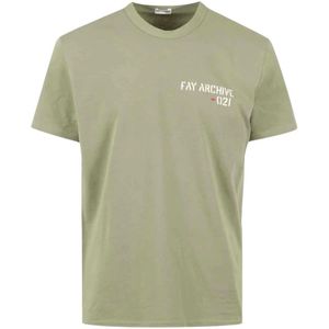 Fay, Heren, Tops, Groen, Maat: M Katoen,