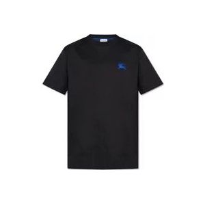 Burberry Geborduurd T-shirt , Black , Heren , Maat: XL