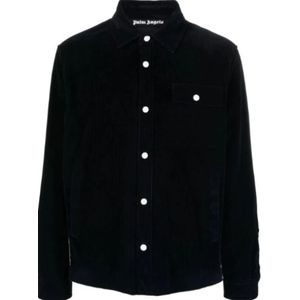 Palm Angels, Heren, Overhemden, Zwart, Maat: 2XS Corduroy,
