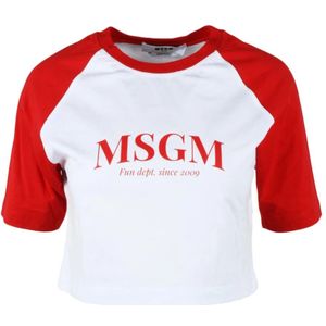 Msgm, Dames, Tops, Wit, Maat: L Katoen,