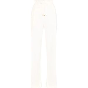 Elisabetta Franchi, Dames, Broeken, Beige, Maat: M Leer,