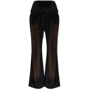 Knwls, Dames, Broeken, Zwart, Maat: M Velours,