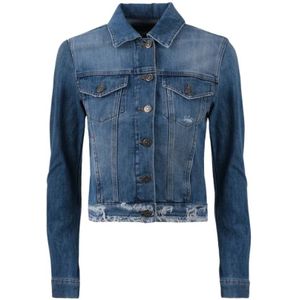 Dondup, Dames, Jassen, Blauw, Maat: M Denim,