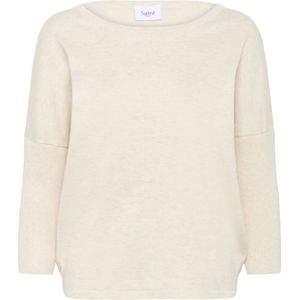 Saint Tropez - R-Neck Pullover Fog Melange - Vest - Beige